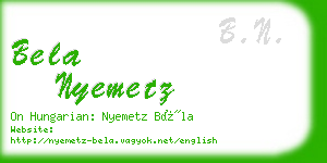 bela nyemetz business card